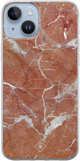 Casimoda iPhone 14 Plus siliconen hoesje - Marble sunkissed Rood