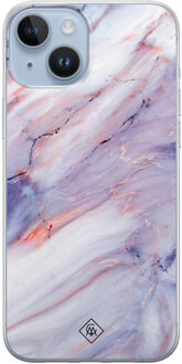 Casimoda iPhone 14 Plus siliconen hoesje - Marmer paars