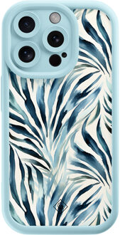 Casimoda iPhone 14 Pro blauwe case - Japandi waves