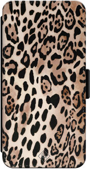 Casimoda iPhone 14 Pro flipcase - Luipaard print Bruin/beige