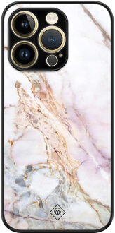 Casimoda iPhone 14 Pro glazen hardcase - Parelmoer marmer Multi