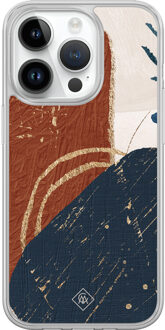 Casimoda iPhone 14 Pro hybride hoesje - Abstract terracotta Rood