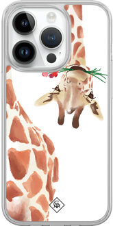 Casimoda iPhone 14 Pro hybride hoesje - Giraffe Bruin/beige