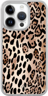 Casimoda iPhone 14 Pro hybride hoesje - Golden wildcat Bruin/beige