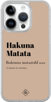 Casimoda iPhone 14 Pro hybride hoesje - Hakuna matata Bruin/beige
