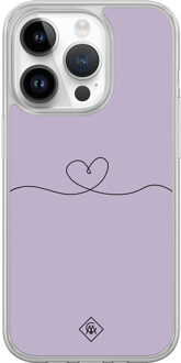 Casimoda iPhone 14 Pro hybride hoesje - Hart lila Paars