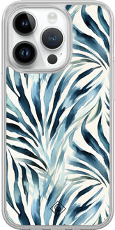Casimoda iPhone 14 Pro hybride hoesje - Japandi waves Blauw