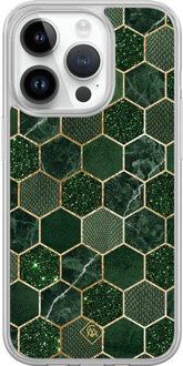 Casimoda iPhone 14 Pro hybride hoesje - Kubus groen