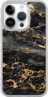 Casimoda iPhone 14 Pro hybride hoesje - Marmer grijs brons Grijs/zilverkleurig