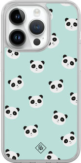 Casimoda iPhone 14 Pro hybride hoesje - Panda print Mint