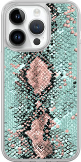 Casimoda iPhone 14 Pro hybride hoesje - Snake pastel Mint