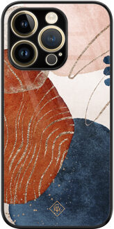 Casimoda iPhone 14 Pro Max glazen hardcase - Abstract terracotta Multi