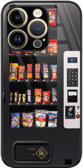 Casimoda iPhone 14 Pro Max glazen hardcase - Snoepautomaat Grijs/zilverkleurig