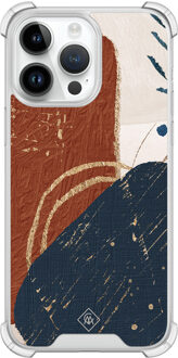 Casimoda iPhone 14 Pro Max shockproof hoesje - Abstract terracotta Multi