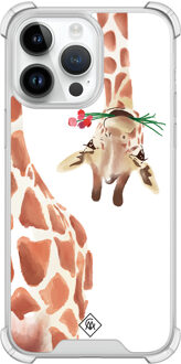 Casimoda iPhone 14 Pro Max shockproof hoesje - Giraffe Bruin/beige
