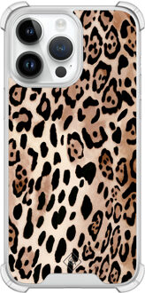 Casimoda iPhone 14 Pro Max shockproof hoesje - Golden wildcat Bruin/beige