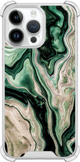 Casimoda iPhone 14 Pro Max shockproof hoesje - Green waves Groen