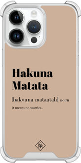 Casimoda iPhone 14 Pro Max shockproof hoesje - Hakuna matata Bruin/beige