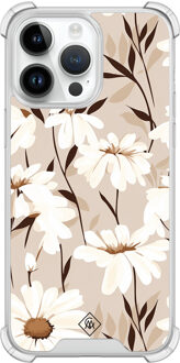 Casimoda iPhone 14 Pro Max shockproof hoesje - In bloom Bruin/beige