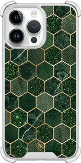Casimoda iPhone 14 Pro Max shockproof hoesje - Kubus groen