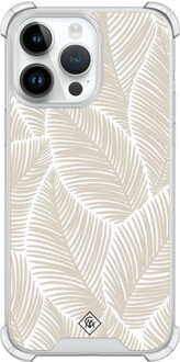 Casimoda iPhone 14 Pro Max shockproof hoesje - Palmy leaves beige Bruin/beige