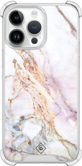 Casimoda iPhone 14 Pro Max shockproof hoesje - Parelmoer marmer Multi