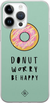 Casimoda iPhone 14 Pro Max siliconen hoesje - Donut worry Mint
