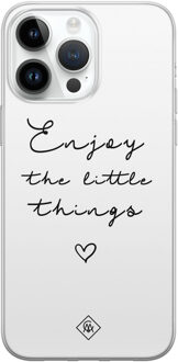 Casimoda iPhone 14 Pro Max siliconen hoesje - Enjoy life Wit