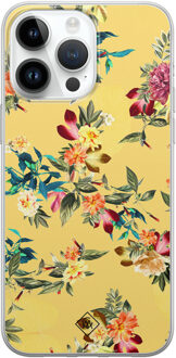 Casimoda iPhone 14 Pro Max siliconen hoesje - Floral days Geel