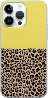 Casimoda iPhone 14 Pro Max siliconen hoesje - Luipaard geel