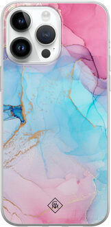 Casimoda iPhone 14 Pro Max siliconen hoesje - Marble colorbomb Multi