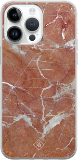 Casimoda iPhone 14 Pro Max siliconen hoesje - Marble sunkissed Rood