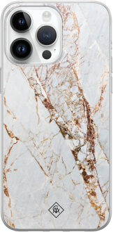 Casimoda iPhone 14 Pro Max siliconen hoesje - Marmer goud Geel