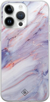 Casimoda iPhone 14 Pro Max siliconen hoesje - Marmer paars