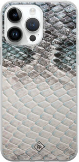 Casimoda iPhone 14 Pro Max siliconen hoesje - Oh my snake Blauw