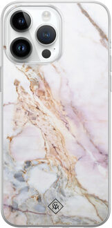 Casimoda iPhone 14 Pro Max siliconen hoesje - Parelmoer marmer Multi