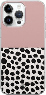 Casimoda iPhone 14 Pro Max siliconen hoesje - Pink dots Roze