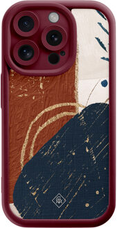 Casimoda iPhone 14 Pro rode case - Abstract terracotta Rood