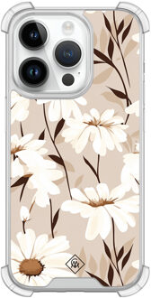 Casimoda iPhone 14 Pro shockproof hoesje - In bloom Zwart
