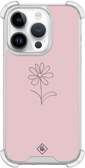 Casimoda iPhone 14 Pro shockproof hoesje - Madeliefje Rosekleurig