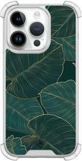 Casimoda iPhone 14 Pro shockproof hoesje - Monstera leaves Groen