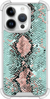 Casimoda iPhone 14 Pro shockproof hoesje - Snake pastel Mint