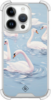 Casimoda iPhone 14 Pro shockproof hoesje - Zwanen Blauw