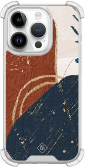 Casimoda iPhone 14 Pro siliconen shockproof hoesje - Abstract terracotta Multi
