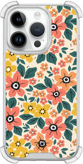 Casimoda iPhone 14 Pro siliconen shockproof hoesje - Blossom Multi