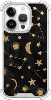 Casimoda iPhone 14 Pro siliconen shockproof hoesje - Counting the stars Zwart