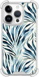 Casimoda iPhone 14 Pro siliconen shockproof hoesje - Japandi waves Blauw