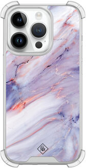 Casimoda iPhone 14 Pro siliconen shockproof hoesje - Marmer paars