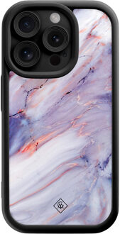 Casimoda iPhone 14 Pro zwarte case - Marmer paars