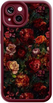 Casimoda iPhone 14 rode case - Floral garden Rood